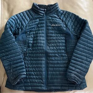 Eddie Bauer Women’s Microlite Teal down Puffer Jacket  size LP